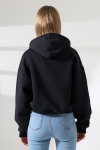 21968 KADIN 3 İP PENYE KOMPAKT ŞARDONLU SALAŞ ÖN ETEĞİ İÇE DOĞRU OVAL KAPŞONLU KANGURU CEPLİ SWEATSHIRT