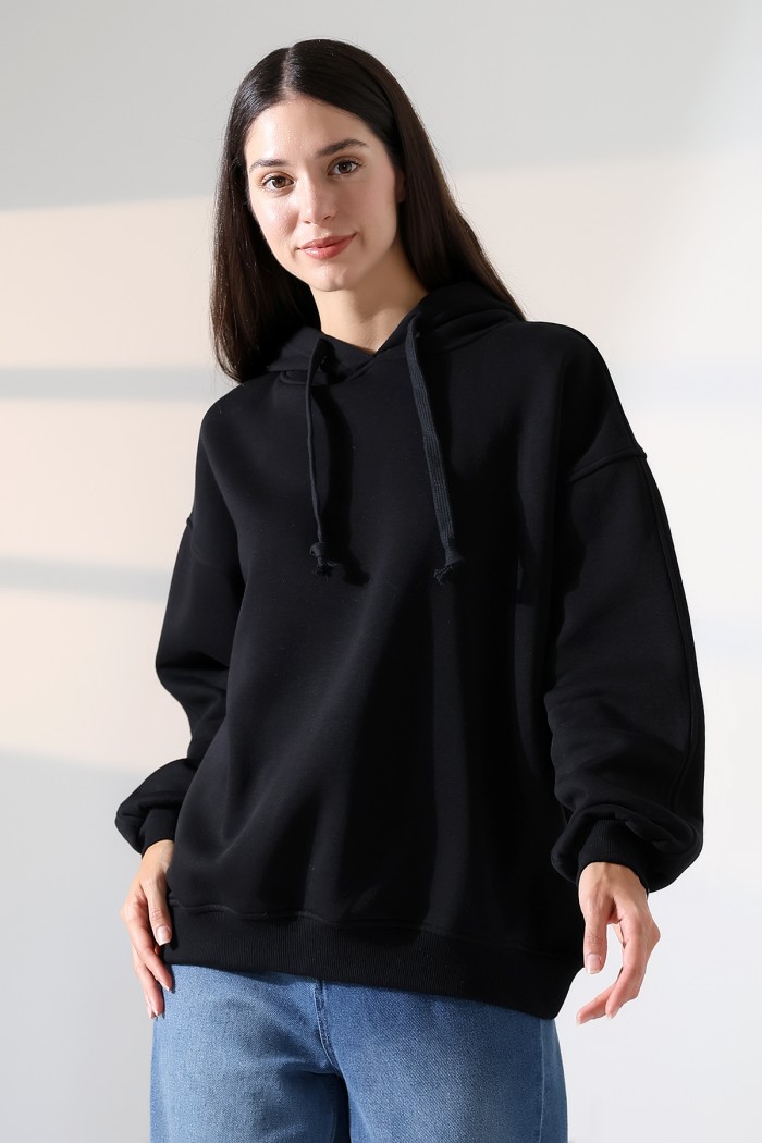 21966 KADIN 3 İP PENYE KOMPAKT ŞARDONLU SALAŞ OVERSİZE KAPŞONLU SWEATSHIRT 21966 KADIN 3 İP PENYE KOMPAKT ŞARDONLU SALAŞ OVERSİZE KAPŞONLU SWEATSHIRT