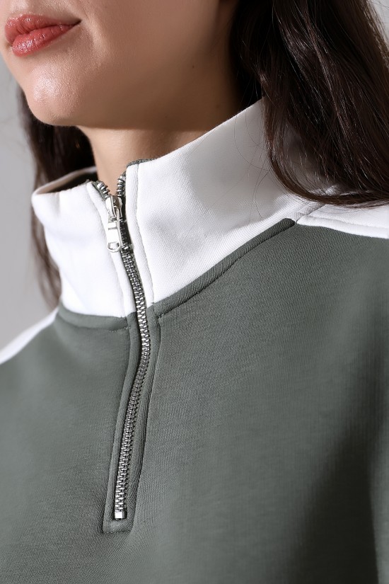 21963 KADIN 3 İP FERMUARLI KAMYONÖR GÖMLEK YAKA OMUZLARI VE YAKA GARNİLİ SALAŞ YANLARI KUPLU GENİŞ SWETSHIRT 21963 KADIN 3 İP FERMUARLI KAMYONÖR GÖMLEK YAKA OMUZLARI VE YAKA GARNİLİ SALAŞ YANLARI KUPLU GENİŞ SWETSHIRT