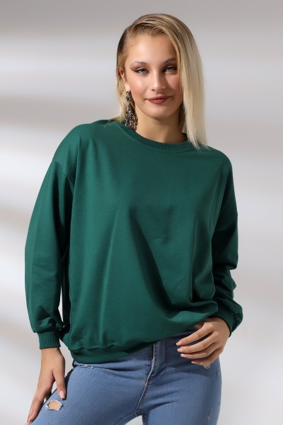 20814 KADIN OVERSİZE 2İP SALAŞ GENİŞ SWETSHIRT