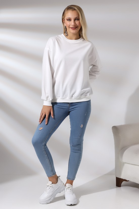20814 BAYAN OVERSİZE 2İP SALAŞ GENİŞ SWETSHIRT