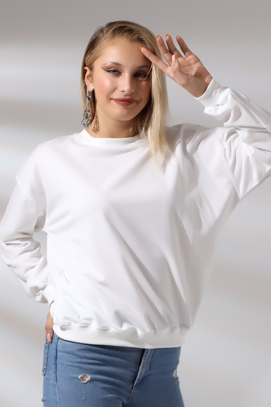 20814 BAYAN OVERSİZE 2İP SALAŞ GENİŞ SWETSHIRT