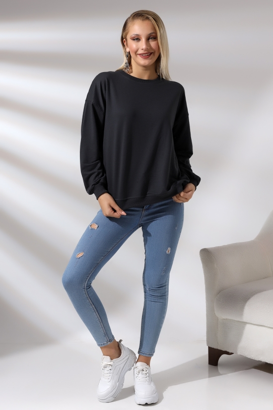 20814 BAYAN OVERSİZE 2İP SALAŞ GENİŞ SWETSHIRT