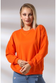 20814 KADIN OVERSİZE 2İP SALAŞ GENİŞ SWETSHIRT