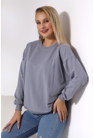 20814 KADIN OVERSİZE 2İP SALAŞ GENİŞ SWETSHIRT