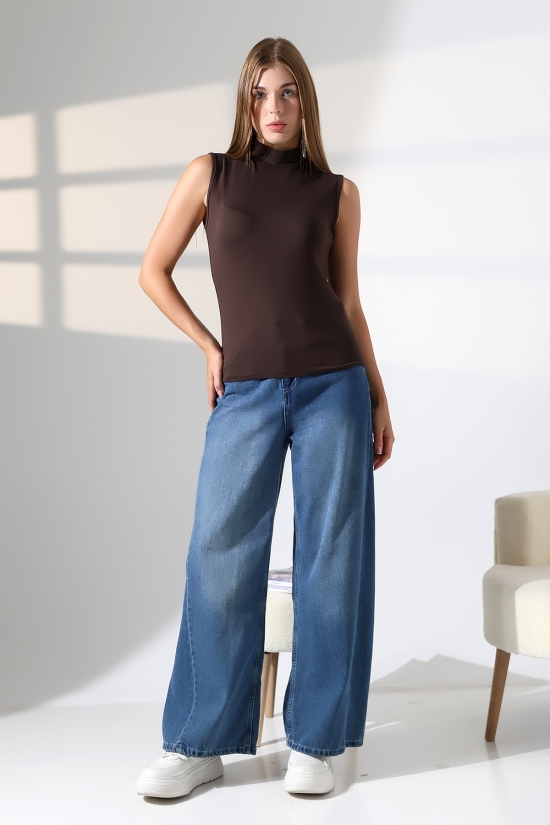 21757 KADIN KOLSUZ YARIM BALIKCI LYC VSK BLUZ 