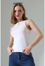 22110  KADIN LYC RİB KOMPAKT KOLSUZ KISA BİYE ASKILI ATLET 