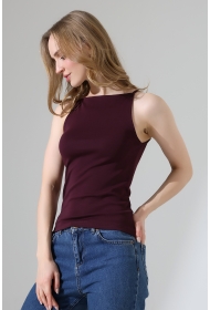 22110  KADIN LYC RİB KOMPAKT KOLSUZ KISA BİYE ASKILI ATLET 