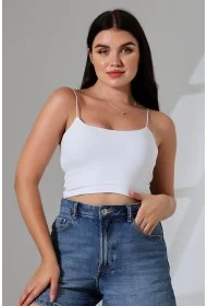 20544  KADIN LYC COMP. LASTİK İP ASKILI BÜSTİYER  KISA CROP TULUM ATLET 