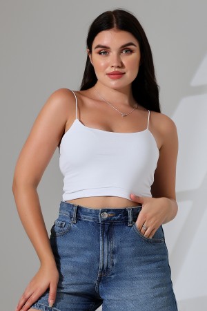 20544  KADIN LYC COMP. LASTİK İP ASKILI BÜSTİYER  KISA CROP TULUM ATLET 