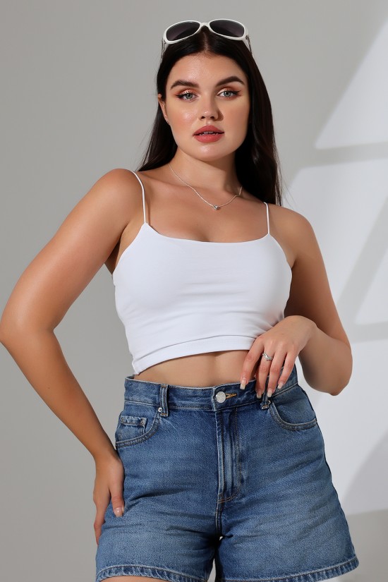 20544  BAYAN LYC COMP. LASTİK İP ASKILI BÜSTİYER  KISA CROP TULUM ATLET 