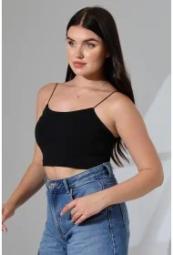 20544  KADIN LYC COMP. LASTİK İP ASKILI BÜSTİYER  KISA CROP TULUM ATLET 