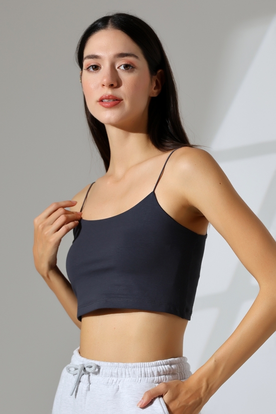 20544  BAYAN LYC COMP. LASTİK İP ASKILI BÜSTİYER  KISA CROP TULUM ATLET 