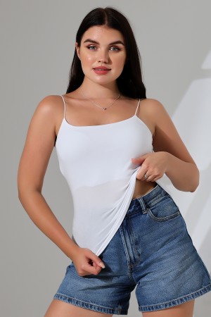 21563  KADIN LYC COMP. LASTİK İP ASKILI KISA CROP TULUM ATLET 