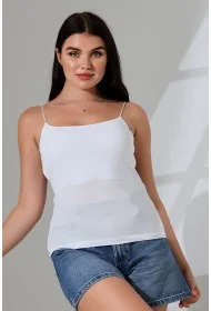 21563  KADIN LYC COMP. LASTİK İP ASKILI KISA CROP TULUM ATLET 