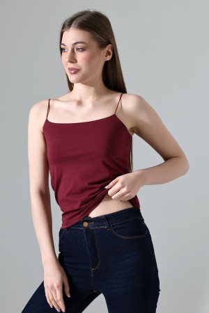 21563  KADIN LYC COMP. LASTİK İP ASKILI KISA CROP TULUM ATLET 