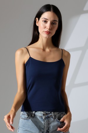 21563  KADIN LYC COMP. LASTİK İP ASKILI KISA CROP TULUM ATLET 