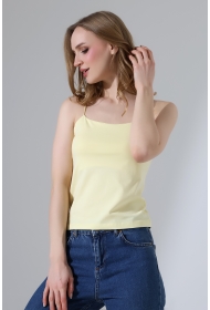 21563  KADIN LYC COMP. LASTİK İP ASKILI KISA CROP TULUM ATLET 