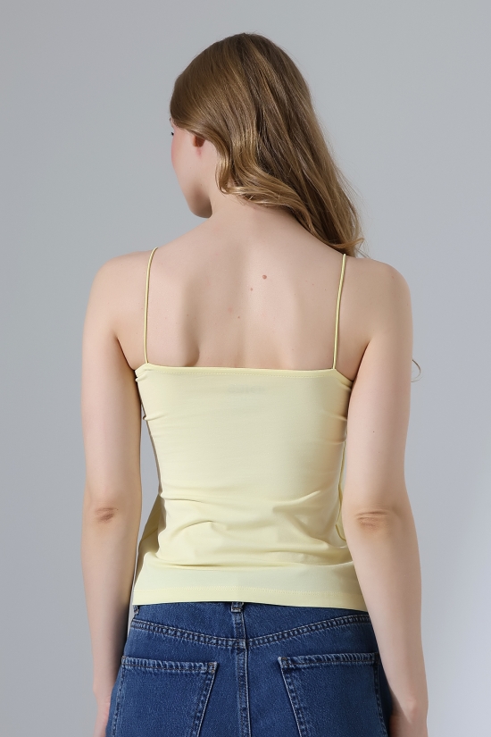 21563  KADIN LYC COMP. LASTİK İP ASKILI KISA CROP TULUM ATLET 