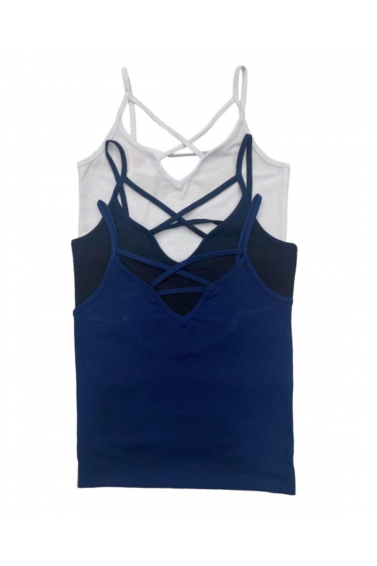 39093 - 3LÜ PAKET BAYAN ARKASI VE ÖNÜ BİYELİ İP ASKILI ATLET