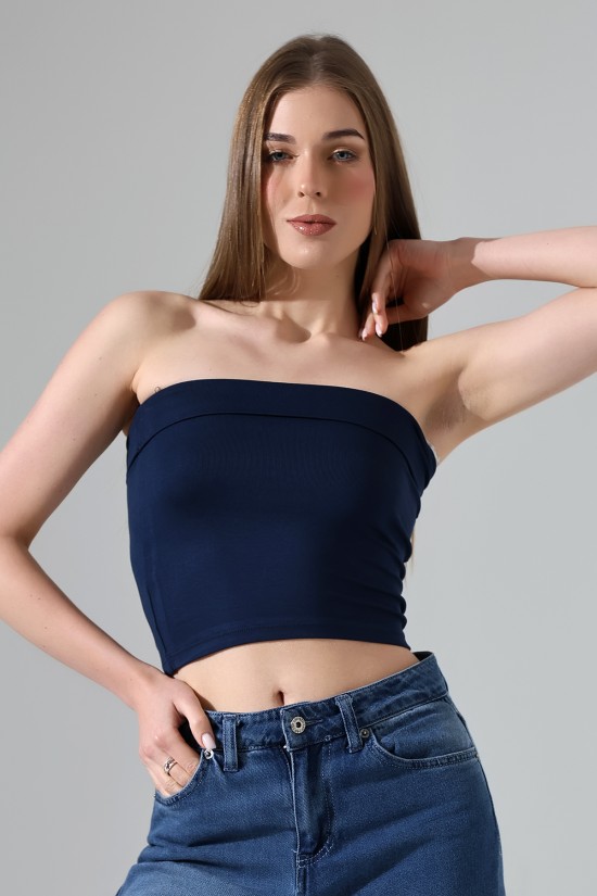 21922 KADIN MADONNA YAKA FULL LYC VSK RİBANA STRAPLEZ ATLET 