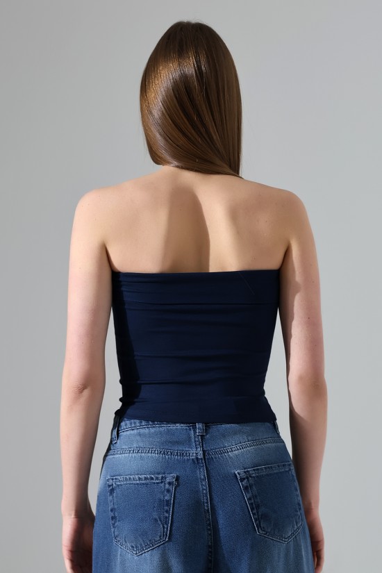 21922 KADIN MADONNA YAKA FULL LYC VSK RİBANA STRAPLEZ ATLET 