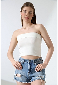 21922 KADIN MADONNA YAKA FULL LYC VSK RİBANA STRAPLEZ ATLET 