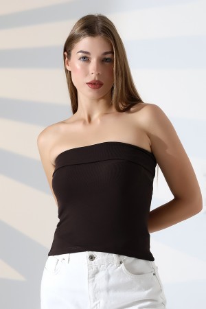 21922 KADIN MADONNA YAKA FULL LYC VSK RİBANA STRAPLEZ ATLET 