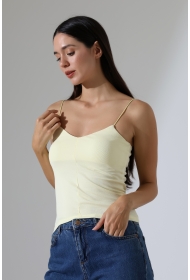 22093 KADIN FULL LYC RİB ÖNÜ PARÇALI TULUM V YAKA LASTİK İPASKILI ATLET