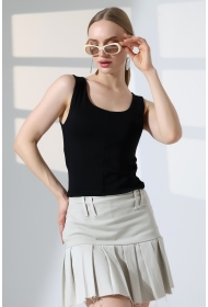 22072 KADIN DOUBLEFACE YUMUŞAK DOKU TULUM ÖNÜ PARÇALI ATLET