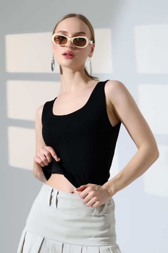 22072 KADIN DOUBLEFACE YUMUŞAK DOKU TULUM ÖNÜ PARÇALI ATLET