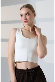 22072 KADIN DOUBLEFACE YUMUŞAK DOKU TULUM ÖNÜ PARÇALI ATLET