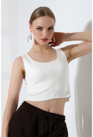 22072 KADIN DOUBLEFACE YUMUŞAK DOKU TULUM ÖNÜ PARÇALI ATLET