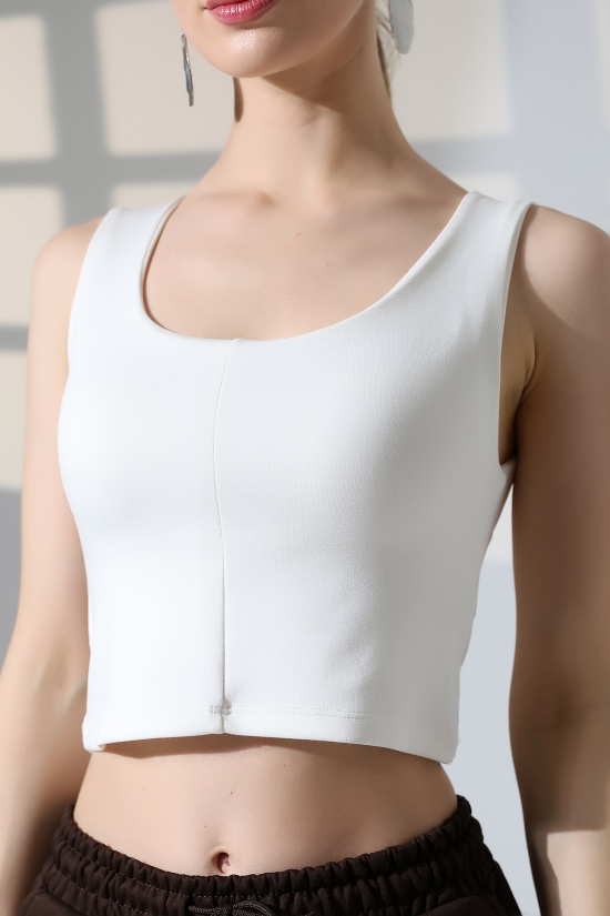 22072 KADIN DOUBLEFACE YUMUŞAK DOKU TULUM ÖNÜ PARÇALI ATLET