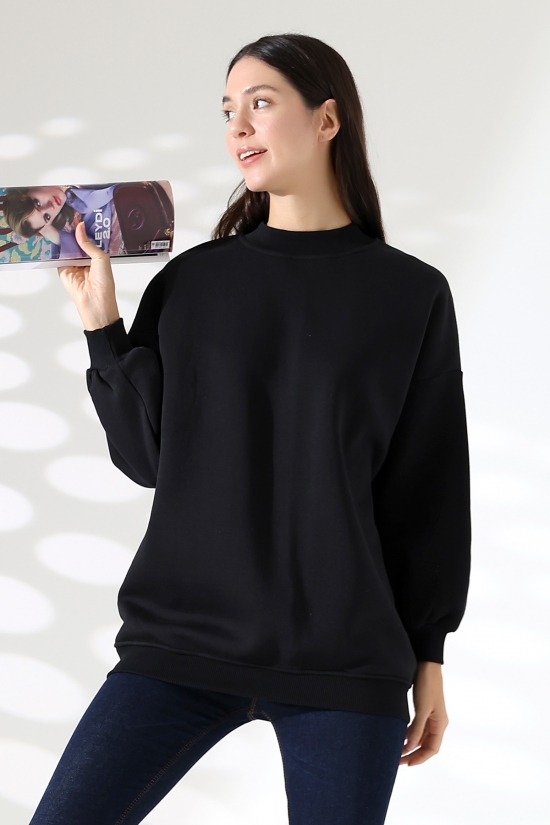 21910 KADIN 3 İP ŞARDONLU PENYE COMP YARIM BALIKCI SALAŞ OVERSİZE TUNİK SWETSHIRT