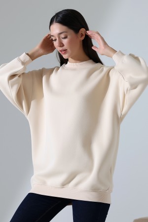 21910 KADIN 3 İP ŞARDONLU PENYE COMP YARIM BALIKCI SALAŞ OVERSİZE TUNİK SWEATSHIRT 21910 KADIN 3 İP ŞARDONLU PENYE COMP YARIM BALIKCI SALAŞ OVERSİZE TUNİK SWEATSHIRT