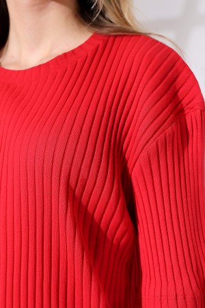 21493 KADIN 7X4 KAŞGORSE  OVERSİZE  YANLARI YIRTMAÇLI BİSİKLET TUNİK TSHIRT