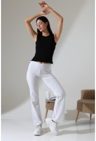 21943 KADIN FULL LYC RİB PAÇASI GENİŞ PANTOLON