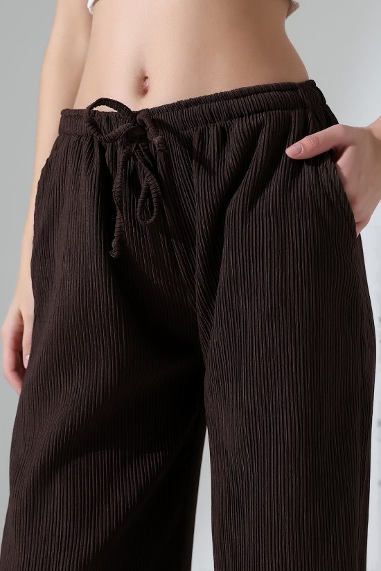 22146 KADIN AKORDİON FULL LYC KUMAŞ  CEPLİ İNCE BELLASTİKLİ PAÇASI AÇIK SALAŞ PANTOLON 