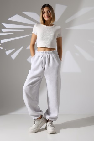 22135 KADIN 3 İP PENYE KOMPAKT ŞARDONLU ARKA TEK CEPLİ ÖNÜ PATLI PAÇASI AÇIK LASTİK AYAR BÜZGÜLÜ EŞOFMAN PANTOLON 