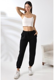 21629 KADIN 3 İP PENYE KOMPAKT ŞARDONLU CEPLİ PAÇASI LAST EŞOFMAN PANTOLON 