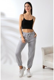 21629 KADIN 3 İP PENYE KOMPAKT ŞARDONLU CEPLİ PAÇASI LAST EŞOFMAN PANTOLON 