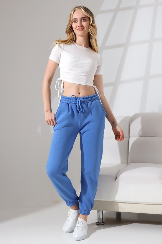 21629 KADIN 3 İP PENYE COMPACK ŞARDONLU CEPLİ PAÇASI LAST EŞOFMAN PANTOLON 