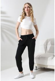 21726 KADIN KALIN BÜRÜMCÜK ŞARDONLU CEPLİ PAÇASI LAST EŞOFMAN PANTOLON 