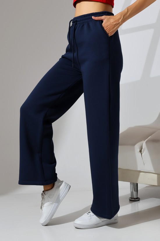 21776 KADIN 3 İP PENYE KOMPAKT ŞARDONLU CEPLİ PAÇASI AÇIK EŞOFMAN PANTOLON 