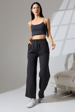 21776 KADIN 3 İP PENYE KOMPAKT ŞARDONLU CEPLİ PAÇASI AÇIK EŞOFMAN PANTOLON 