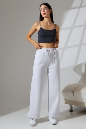 21776 KADIN 3 İP PENYE KOMPAKT ŞARDONLU CEPLİ PAÇASI AÇIK EŞOFMAN PANTOLON 