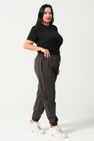 21633BB BÜYÜK BEDEN KADIN FULL LYC PENYE KOMPAKT 2 İPLİK CEPLİ PAÇASI LAST. EŞOFMAN PANTOLON 