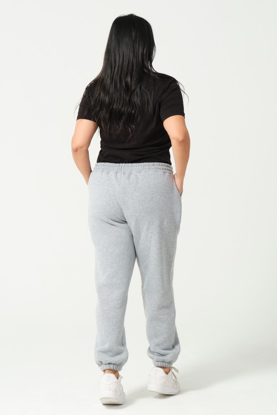 21629BB BÜYÜK BEDEN KADIN 3 İP PENYE KOMPAKT ŞARDONLU CEPLİ PAÇASI LAST EŞOFMAN PANTOLON 