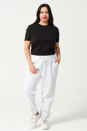 21629BB BÜYÜK BEDEN KADIN 3 İP PENYE KOMPAKT ŞARDONLU CEPLİ PAÇASI LAST EŞOFMAN PANTOLON 